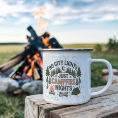 No City Lights-Stainless Steel Enamel Coated Camping Mug