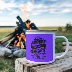 Camping is my Therapy-Stainless Steel Enamel Coated Camping Mug
