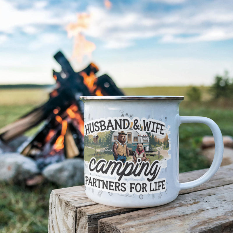 Camping Partners For Life-Stainless Steel Enamel Coated Camping Mug