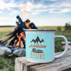 Adventure Begins-Stainless Steel Enamel Coated Camping Mug