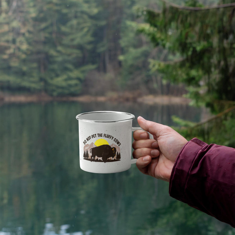 Fluffy Cows-Stainless Steel Enamel Coated Camping Mug