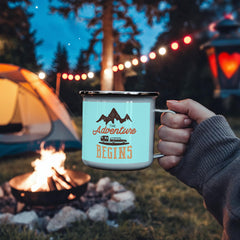 Adventure Begins-Stainless Steel Enamel Coated Camping Mug