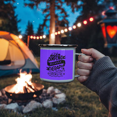 Camping is my Therapy-Stainless Steel Enamel Coated Camping Mug