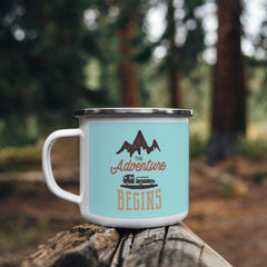 Adventure Begins-Stainless Steel Enamel Coated Camping Mug