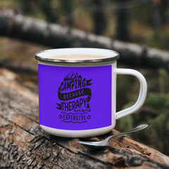 Camping is my Therapy-Stainless Steel Enamel Coated Camping Mug