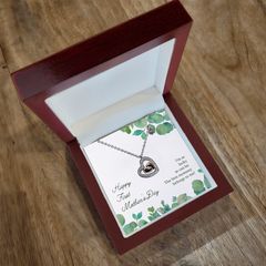First Mother's Day-Baby Feet Heart Necklace