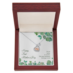 First Mother's Day-Baby Feet Heart Necklace