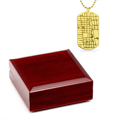 Engraved Dog Tag Map Necklace.